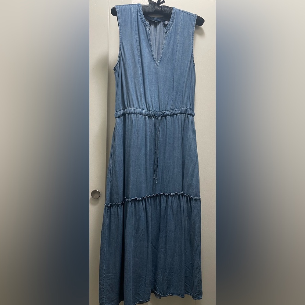Lands' End Chambray Blue Maxi Dress - Picture 2 of 4
